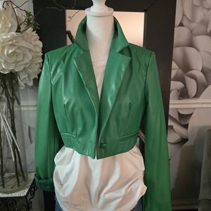 Fashion Nova Faux Leather Cropped Jacket
